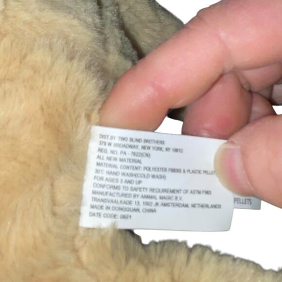 Two Blind Brothers Plush Guider Dog Braille Stuffed Animal Nursery Decor Tan 16" - Picture 10 of 12